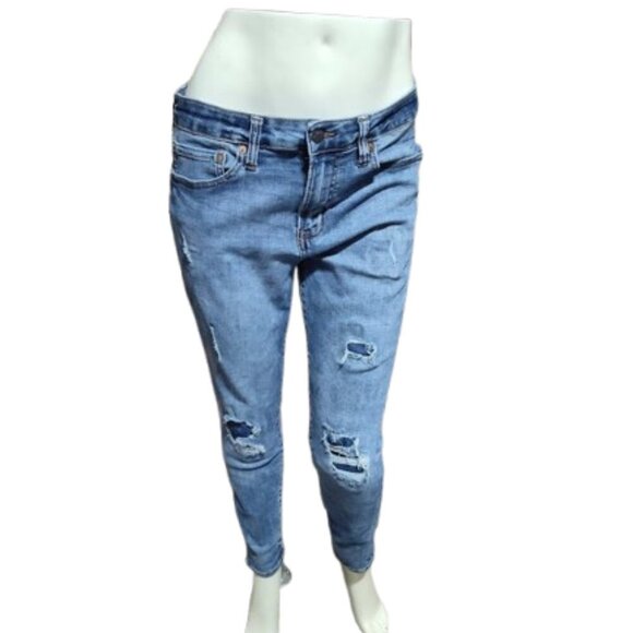 Aeropostale Super Skinny Men's Distressed Blue Jeans Size 32/30 Medium Washed - Picture 8 of 8